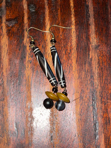 Wild Drop (Black, White & Yellow) Earrings