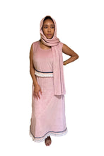 Load image into Gallery viewer, Double Wrap Dress (Pink/White Fringe)