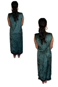 Double Wrap Dress (Forest Green Fringe)