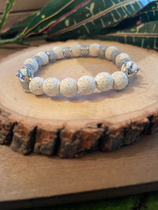 Wrist Ornament White & Silver: Crowned