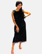 Load image into Gallery viewer, Double Wrap Dress (Black/Pink/White Fringe)