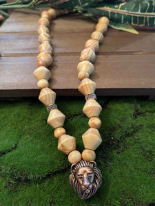 Neck & Wrist Lion King (MEN’S) Rose Gold & Wooden Ornament Set